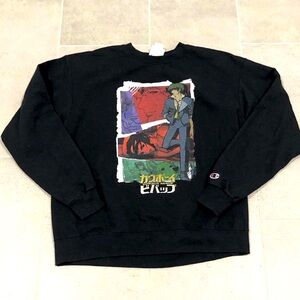Champion Cowboy Bebop Sweatshirt Crewneck Logo Black